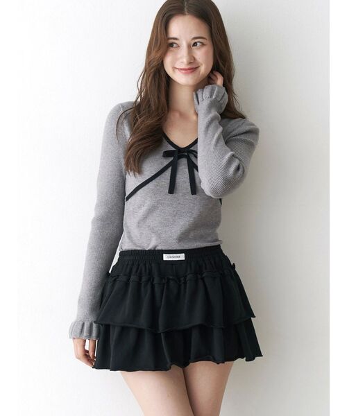 CALNAMUR（カルナムール）の「バイカラーリボンニット（ニット/セーター・レディース・ブラック/ライトブルー/グレー・FREE）」の13枚目の写真