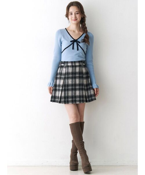 CALNAMUR（カルナムール）の「バイカラーリボンニット（ニット/セーター・レディース・ブラック/ライトブルー/グレー・FREE）」の17枚目の写真