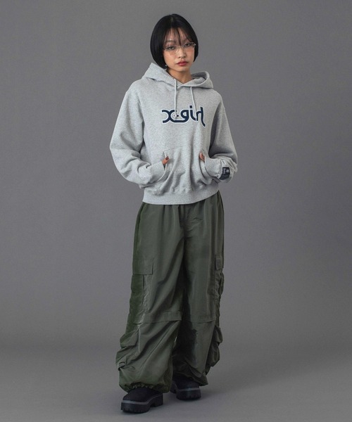 X-girl（エックスガール）の「FADED WIDE LEG CARGO PANTS（カーゴパンツ・レディース・ブラック/オリーブ・S/M）」の8枚目の写真