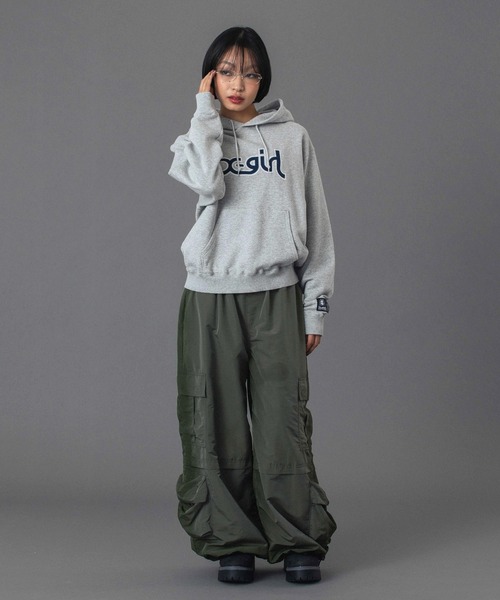 X-girl（エックスガール）の「FADED WIDE LEG CARGO PANTS（カーゴパンツ・レディース・ブラック/オリーブ・S/M）」の9枚目の写真