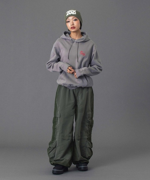 X-girl（エックスガール）の「FADED WIDE LEG CARGO PANTS（カーゴパンツ・レディース・ブラック/オリーブ・S/M）」の11枚目の写真