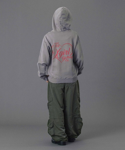 X-girl（エックスガール）の「FADED WIDE LEG CARGO PANTS（カーゴパンツ・レディース・ブラック/オリーブ・S/M）」の13枚目の写真