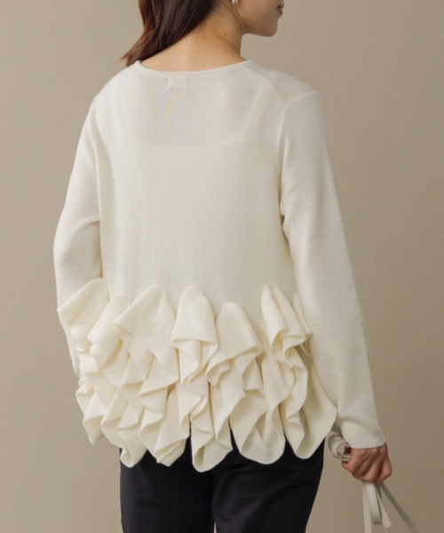 Sono（ソーノ）の「ご自宅でお洗濯可能【SONO/ソーノ】ﾌﾘﾙﾌﾙﾆｯﾄﾌﾟﾙｵｰﾊﾞｰ（ニット/セーター・レディース・ブルー系その他2/ブラック/ホワイト・F）」の14枚目の写真