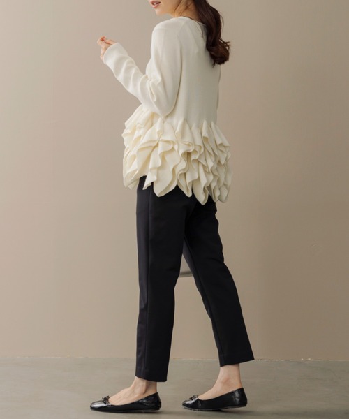 Sono（ソーノ）の「ご自宅でお洗濯可能【SONO/ソーノ】ﾌﾘﾙﾌﾙﾆｯﾄﾌﾟﾙｵｰﾊﾞｰ（ニット/セーター・レディース・ブルー系その他2/ブラック/ホワイト・F）」の15枚目の写真