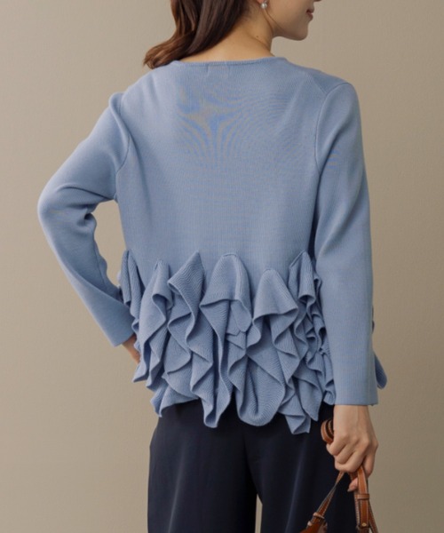 Sono（ソーノ）の「ご自宅でお洗濯可能【SONO/ソーノ】ﾌﾘﾙﾌﾙﾆｯﾄﾌﾟﾙｵｰﾊﾞｰ（ニット/セーター・レディース・ブルー系その他2/ブラック/ホワイト・F）」の18枚目の写真