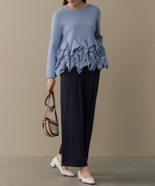 Sono（ソーノ）の「ご自宅でお洗濯可能【SONO/ソーノ】ﾌﾘﾙﾌﾙﾆｯﾄﾌﾟﾙｵｰﾊﾞｰ（ニット/セーター・レディース・ブルー系その他2/ブラック/ホワイト・F）」の19枚目の写真