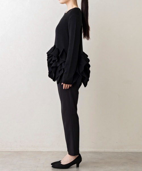 Sono（ソーノ）の「ご自宅でお洗濯可能【SONO/ソーノ】ﾌﾘﾙﾌﾙﾆｯﾄﾌﾟﾙｵｰﾊﾞｰ（ニット/セーター・レディース・ブルー系その他2/ブラック/ホワイト・F）」の5枚目の写真