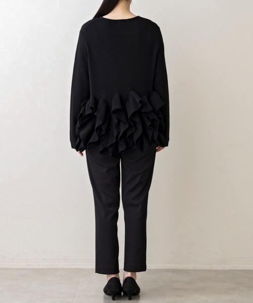 Sono（ソーノ）の「ご自宅でお洗濯可能【SONO/ソーノ】ﾌﾘﾙﾌﾙﾆｯﾄﾌﾟﾙｵｰﾊﾞｰ（ニット/セーター・レディース・ブルー系その他2/ブラック/ホワイト・F）」の6枚目の写真