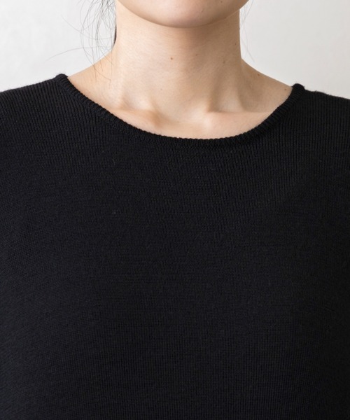 Sono（ソーノ）の「ご自宅でお洗濯可能【SONO/ソーノ】ﾌﾘﾙﾌﾙﾆｯﾄﾌﾟﾙｵｰﾊﾞｰ（ニット/セーター・レディース・ブルー系その他2/ブラック/ホワイト・F）」の7枚目の写真