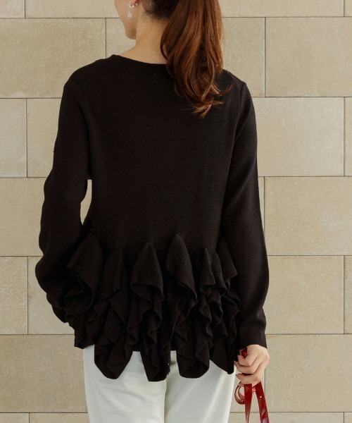 Sono（ソーノ）の「ご自宅でお洗濯可能【SONO/ソーノ】ﾌﾘﾙﾌﾙﾆｯﾄﾌﾟﾙｵｰﾊﾞｰ（ニット/セーター・レディース・ブルー系その他2/ブラック/ホワイト・F）」の21枚目の写真