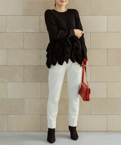 Sono（ソーノ）の「ご自宅でお洗濯可能【SONO/ソーノ】ﾌﾘﾙﾌﾙﾆｯﾄﾌﾟﾙｵｰﾊﾞｰ（ニット/セーター・レディース・ブルー系その他2/ブラック/ホワイト・F）」の22枚目の写真