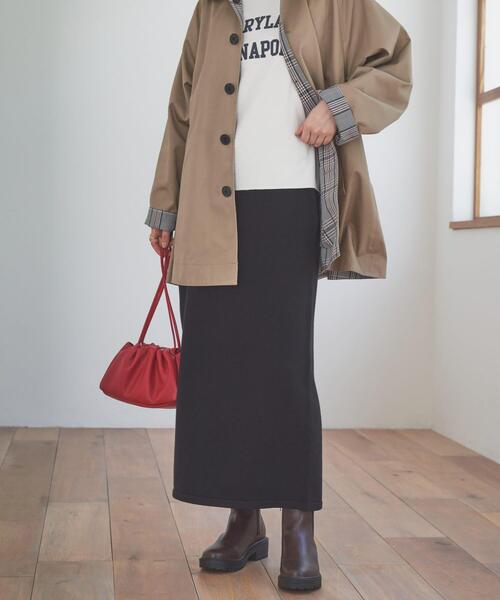 URBAN RESEARCH DOORS（アーバンリサーチドアーズ）の「『仁村紗和さん着用』『UR TECH 200日ニット』ストレートスカート（スカート・レディース・ブラック/モカ・MEDIUM）」の10枚目の写真