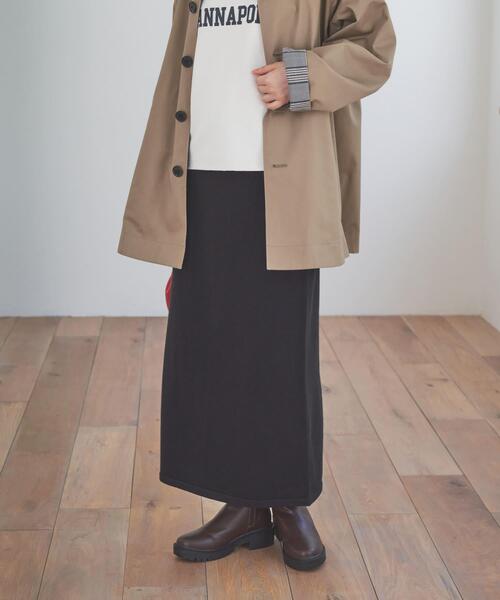 URBAN RESEARCH DOORS（アーバンリサーチドアーズ）の「『仁村紗和さん着用』『UR TECH 200日ニット』ストレートスカート（スカート・レディース・ブラック/モカ・MEDIUM）」の14枚目の写真