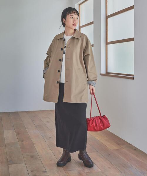 URBAN RESEARCH DOORS（アーバンリサーチドアーズ）の「『仁村紗和さん着用』『UR TECH 200日ニット』ストレートスカート（スカート・レディース・ブラック/モカ・MEDIUM）」の15枚目の写真