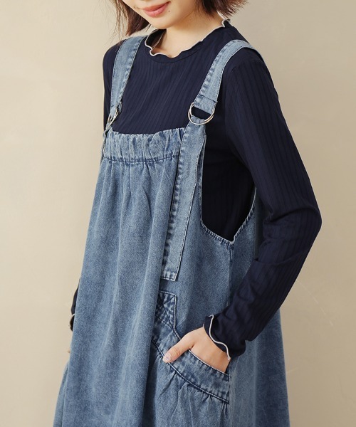 ReRe(リリ)の「選べる2TYPE!ラウンドネックリブカットソー(Tシャツ/カットソー・レディース・ブラック/グレー系その他/ブルー系その他2/イエロー系その他/グレー/ブルー/オフホワイト/ブラック系その他/ホワイト系その他/ネイビー/イエロー/ブルー系その他・MEDIUM/LARGE/X-LARGE)」の10枚目の写真