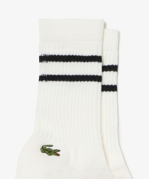 LACOSTE（ラコステ）の「足底パイルラインソックス（ソックス/靴下・メンズ・ネイビー/ホワイト×ブラック/ブラック・27.0cm）」の8枚目の写真