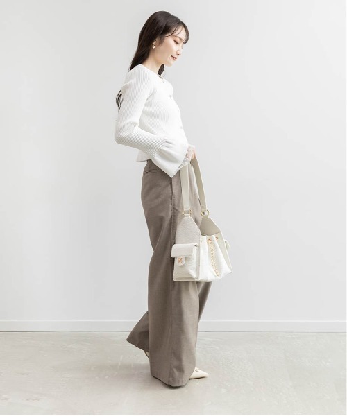 RANDA（ランダ）の「巾着デザインショルダーバッグ（ショルダーバッグ・レディース・アイボリー/ブラック・FREE）」の5枚目の写真