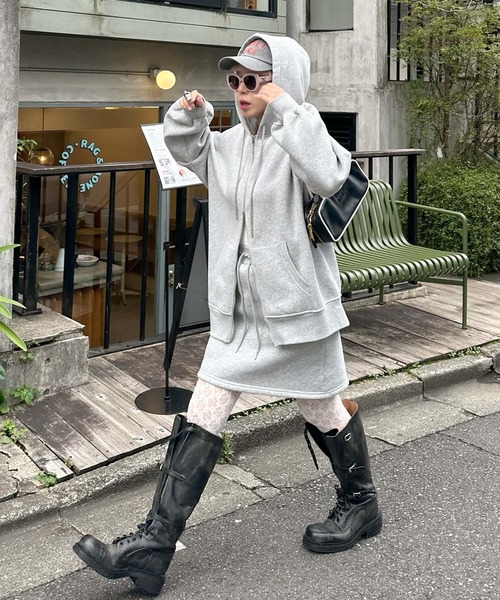 Alley Tokyo(アリートーキョー)の「【セットアップで着られる】便利なシンプルスウェットスカート(スカート・レディース・グレー/スミクロ/ピンク/ライトグリーン・FREE)」の12枚目の写真