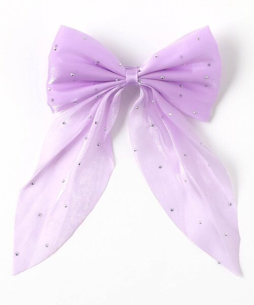 apres les cours（アプレレクール）の「ビジュー付きチュールヘアクリップ（バレッタ/ヘアクリップ・キッズ・ピンク/ラベンダー/オフホワイト・FREE）」の6枚目の写真
