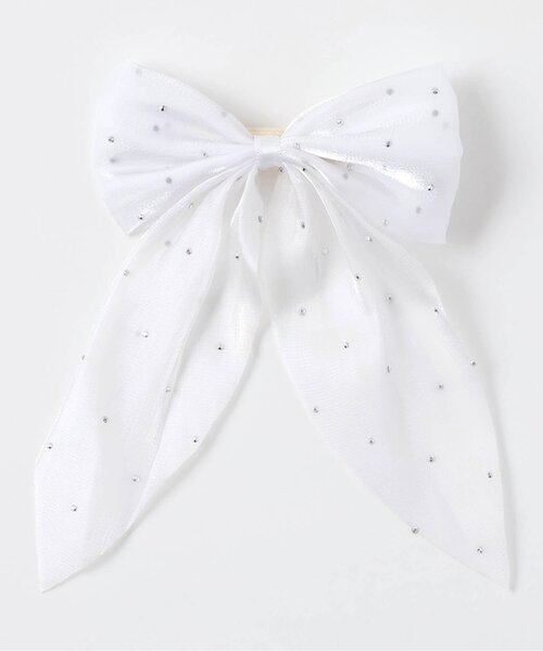 apres les cours（アプレレクール）の「ビジュー付きチュールヘアクリップ（バレッタ/ヘアクリップ・キッズ・ピンク/ラベンダー/オフホワイト・FREE）」の7枚目の写真