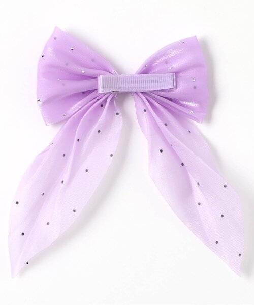 apres les cours（アプレレクール）の「ビジュー付きチュールヘアクリップ（バレッタ/ヘアクリップ・キッズ・ピンク/ラベンダー/オフホワイト・FREE）」の8枚目の写真