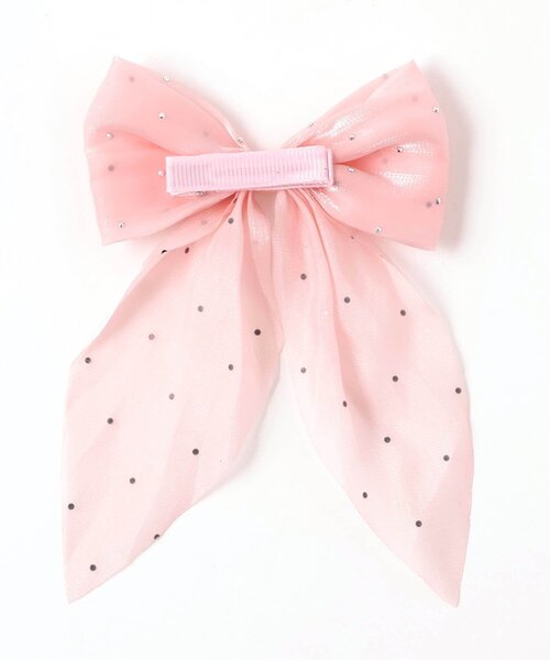 apres les cours（アプレレクール）の「ビジュー付きチュールヘアクリップ（バレッタ/ヘアクリップ・キッズ・ピンク/ラベンダー/オフホワイト・FREE）」の10枚目の写真