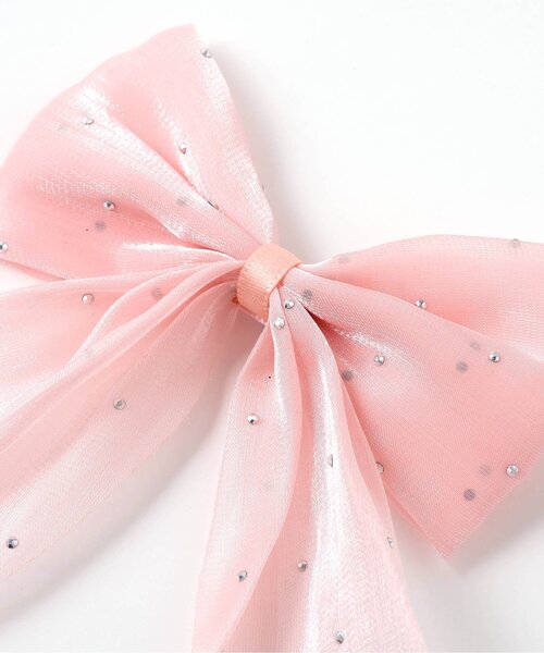 apres les cours（アプレレクール）の「ビジュー付きチュールヘアクリップ（バレッタ/ヘアクリップ・キッズ・ピンク/ラベンダー/オフホワイト・FREE）」の11枚目の写真