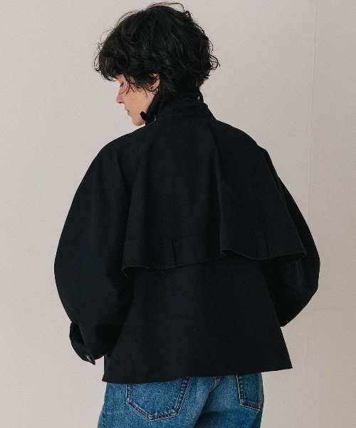 CREDONA（クレドナ）の「NORMANDY HALF TRENCH COAT/ノルマンディハーフトレンチコート（トレンチコート・レディース・ブラック/ベージュ・FREE）」の5枚目の写真