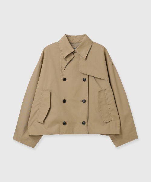 CREDONA（クレドナ）の「NORMANDY HALF TRENCH COAT/ノルマンディハーフトレンチコート（トレンチコート・レディース・ブラック/ベージュ・FREE）」の10枚目の写真