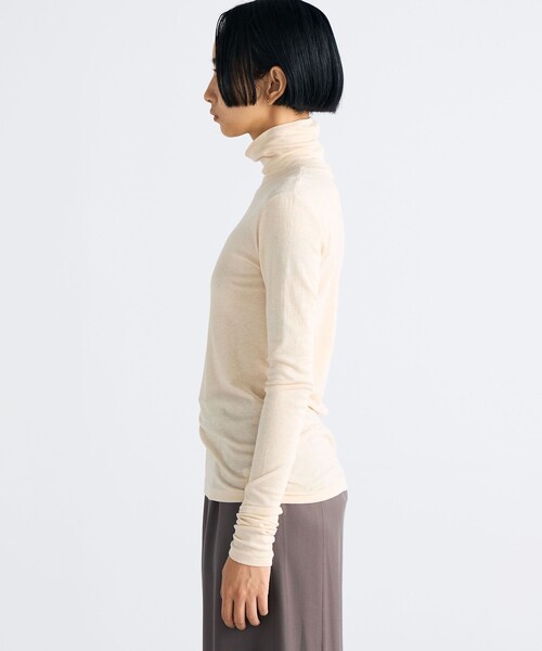 EDITION(エディション)の「コットンシルクフライス タートルネックトップ(Tシャツ/カットソー・レディース・ライトグレー/ホワイト/ライトベージュ・FREE)」の7枚目の写真