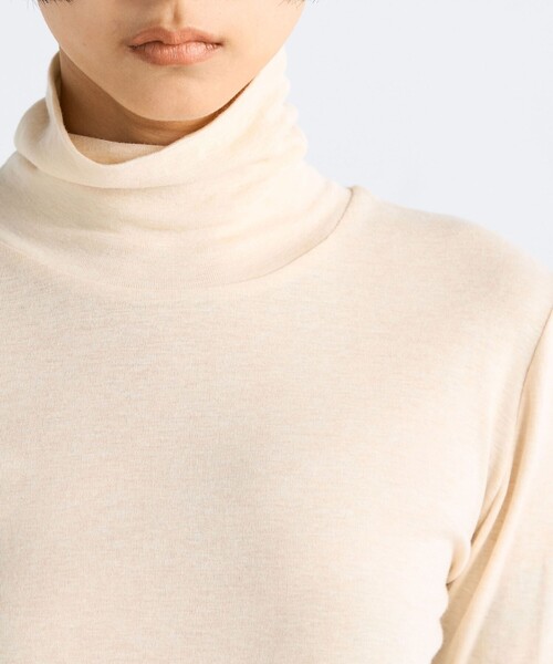 EDITION(エディション)の「コットンシルクフライス タートルネックトップ(Tシャツ/カットソー・レディース・ライトグレー/ホワイト/ライトベージュ・FREE)」の9枚目の写真