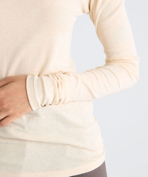 EDITION(エディション)の「コットンシルクフライス タートルネックトップ(Tシャツ/カットソー・レディース・ライトグレー/ホワイト/ライトベージュ・FREE)」の10枚目の写真