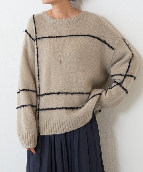 ビッグチェックヤクニット（ニット/セーター）｜BEARDSLEY（ビアズリー