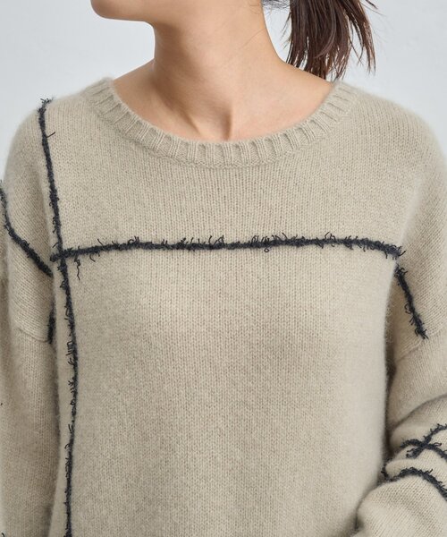 BEARDSLEY(ビアズリー)の「ビッグチェックヤクニット(ニット/セーター・レディース・モカ・FREE)」の18枚目の写真