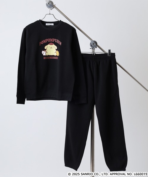 sanrio（サンリオ）の「サンリオキャラクターズ裏起毛上下セット（ルームウェア/パジャマ・メンズ・ネイビー/ピンクベージュ/アイボリー系/オートミール/ネイビー系/ホワイト×ピンク/ブラック系/ピンク系/ダークラベンダー/ブラック/ピンク系その他/杢グレー/ホワイト×グリーン/ブラック系1/ネイビー系1/ホワイト×ブラウン・L/LL/M）」の7枚目の写真