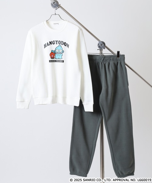 sanrio（サンリオ）の「サンリオキャラクターズ裏起毛上下セット（ルームウェア/パジャマ・メンズ・ネイビー/ピンクベージュ/アイボリー系/オートミール/ネイビー系/ホワイト×ピンク/ブラック系/ピンク系/ダークラベンダー/ブラック/ピンク系その他/杢グレー/ホワイト×グリーン/ブラック系1/ネイビー系1/ホワイト×ブラウン・L/LL/M）」の2枚目の写真