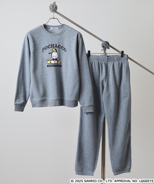 sanrio（サンリオ）の「サンリオキャラクターズ裏起毛上下セット（ルームウェア/パジャマ・メンズ・ネイビー/ピンクベージュ/アイボリー系/オートミール/ネイビー系/ホワイト×ピンク/ブラック系/ピンク系/ダークラベンダー/ブラック/ピンク系その他/杢グレー/ホワイト×グリーン/ブラック系1/ネイビー系1/ホワイト×ブラウン・L/LL/M）」の8枚目の写真