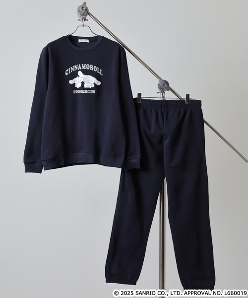 sanrio（サンリオ）の「サンリオキャラクターズ裏起毛上下セット（ルームウェア/パジャマ・メンズ・ネイビー/ピンクベージュ/アイボリー系/オートミール/ネイビー系/ホワイト×ピンク/ブラック系/ピンク系/ダークラベンダー/ブラック/ピンク系その他/杢グレー/ホワイト×グリーン/ブラック系1/ネイビー系1/ホワイト×ブラウン・L/LL/M）」の10枚目の写真