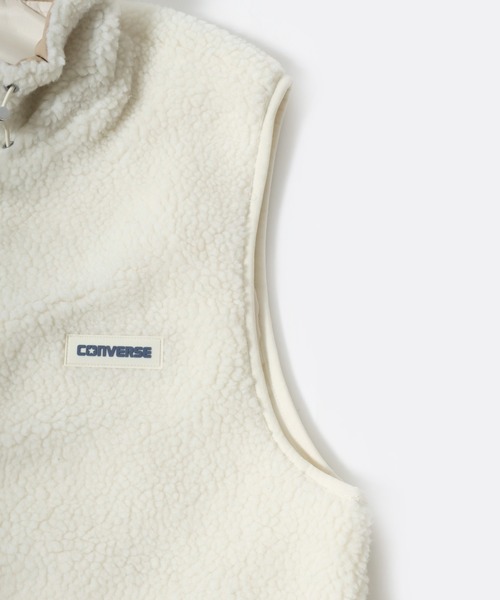 CONVERSE(コンバース)の「CONVERS/コンバース シープボア 切替 スタンドベスト(ベスト・レディース・アイボリー/ブラック/ピンク/モカ・L/M)」の11枚目の写真