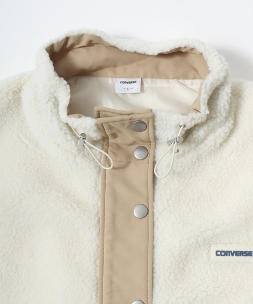 CONVERSE(コンバース)の「CONVERS/コンバース シープボア 切替 スタンドベスト(ベスト・レディース・アイボリー/ブラック/ピンク/モカ・L/M)」の10枚目の写真