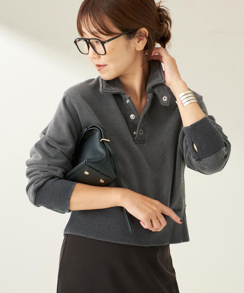 plage(プラージュ)の「JANE SMITH / ジェーンスミス FROSTING COTTON FLEECE SNAP プルオーバー(Tシャツ/カットソー・レディース・スミクロ/ブラウン・FREE)」の1枚目の写真