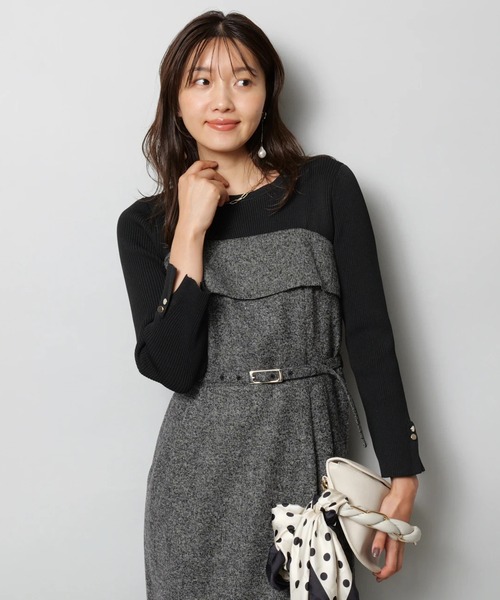 JUSGLITTY（ジャスグリッティー）の「ベアドッキングワンピース（ワンピース・レディース・ブラック系その他・0/1/2）」の2枚目の写真