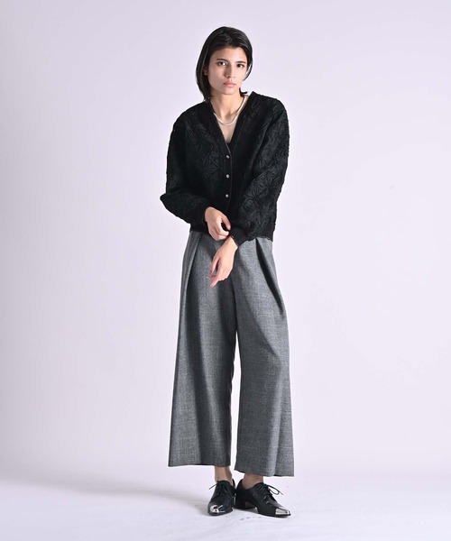 RAW FUDGE(ローファッジ)の「ウエストタックワイドパンツ(スラックス・レディース・ブラウン/グレー・M)」の9枚目の写真