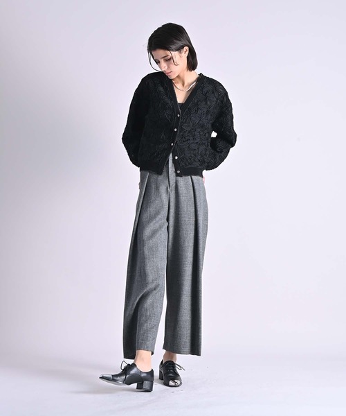 RAW FUDGE(ローファッジ)の「ウエストタックワイドパンツ(スラックス・レディース・ブラウン/グレー・M)」の10枚目の写真