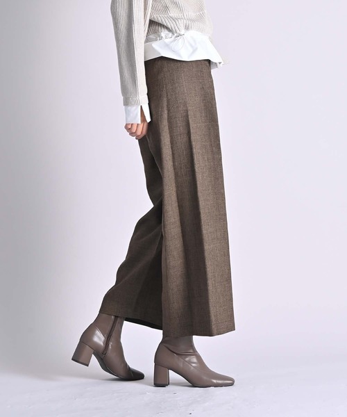 RAW FUDGE(ローファッジ)の「ウエストタックワイドパンツ(スラックス・レディース・ブラウン/グレー・M)」の11枚目の写真