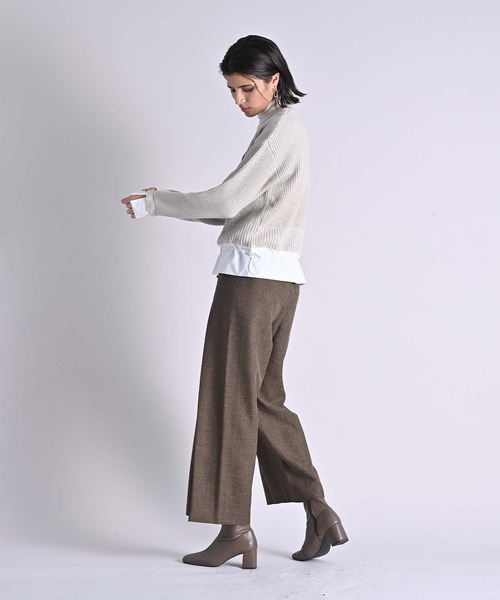 RAW FUDGE(ローファッジ)の「ウエストタックワイドパンツ(スラックス・レディース・ブラウン/グレー・M)」の13枚目の写真