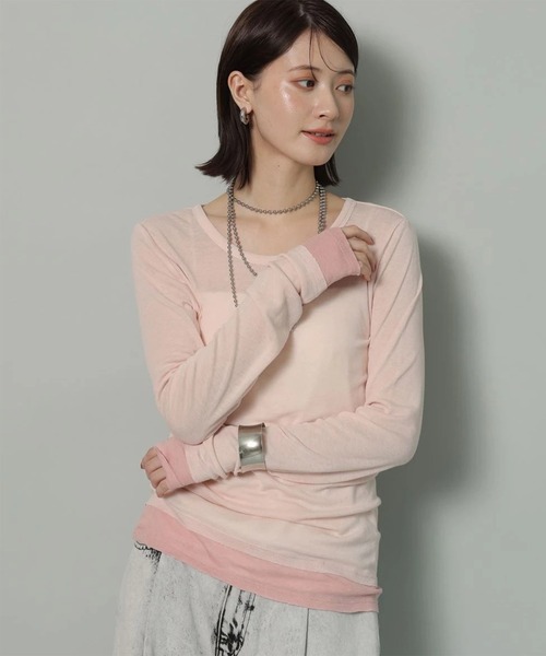 Arpege story 配色シアーロンT 配色シアーロンT（Tシャツ/カットソー）｜Arpege story（アルページュ