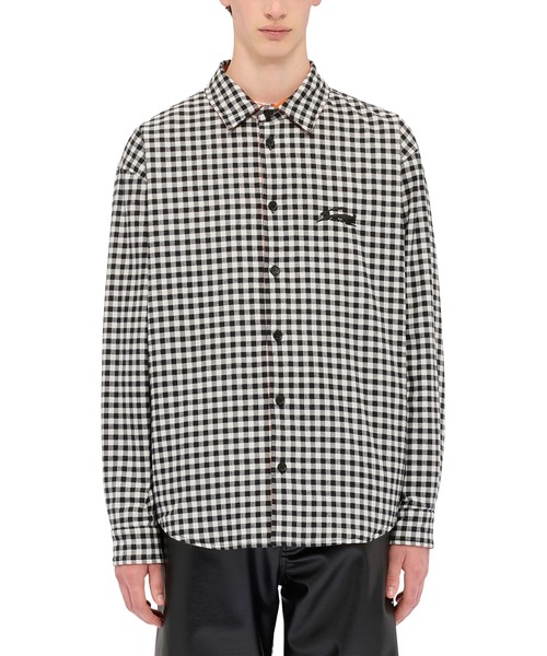 MSGM（エムエスジーエム）の「リバーシブル ギンガムコットン シャツジャケット（ブルゾン・メンズ・ホワイト系・46）」の2枚目の写真