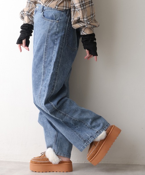 DEMETER(デメテル)の「厚底 プラットフォーム モカシンデザイン ムートンシューズ(ブーツ・レディース・キャメル/ブラック/ベージュ・LL/L/M)」の17枚目の写真