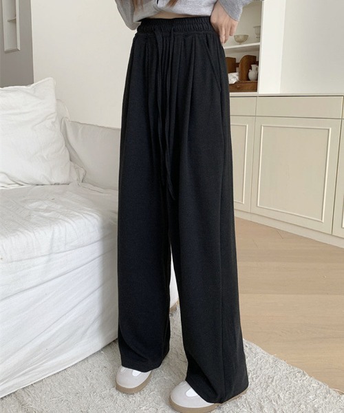 shoppinggo（ショッピングゴー）の「ワイドパンツ レディース ストレート ジョガーパンツ ズボン ゆったり リラックスパンツ ボトムス スポーツウェア（その他パンツ・レディース・グレー/ブラック/ライトグレー/ベージュ・L）」の2枚目の写真
